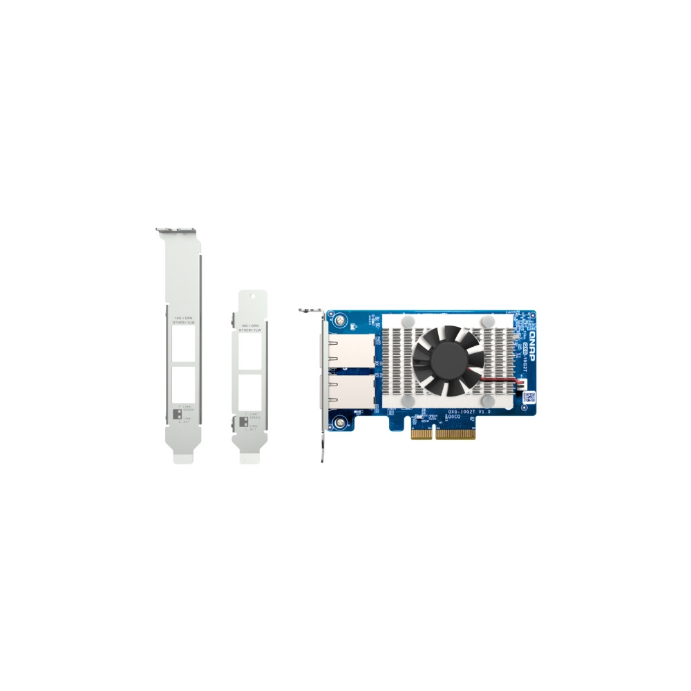 Produktbild för QNAP QXG-10G2T - nätverksadapter - PCIe 3.0 x4 - 100M/1G/2.5G/5G/10 Gigabit Ethernet x 2