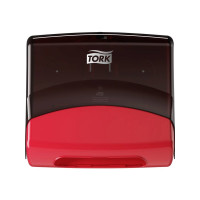 Produktbild för Tork Performance - dispenser för rengöringsdukar - plast - röd, rök