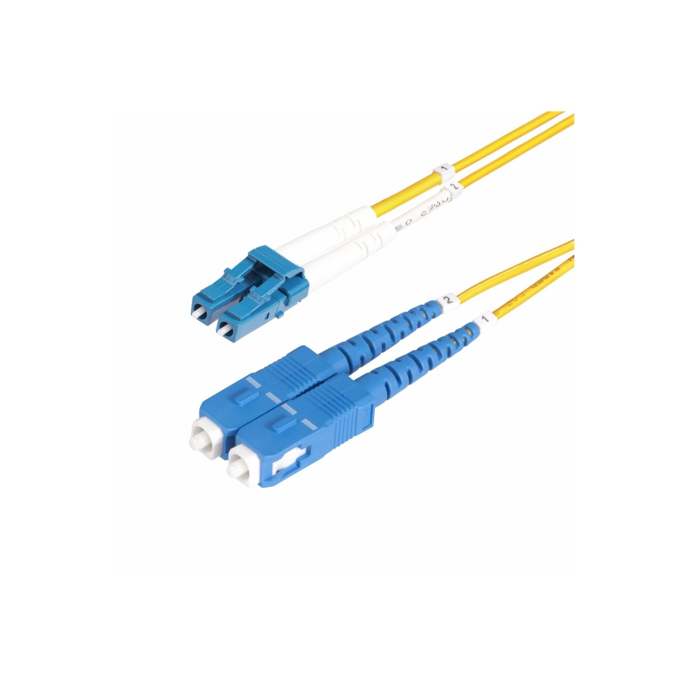 Produktbild för StarTech.com 7m (23ft) LC to SC (UPC) OS2 Single Mode Duplex Fiber Optic Cable, 9/125µm, Laser Optimized, 10G, Bend Insensitive, Low Insertion Loss - LSZH Fiber Patch Cord (SMLCSC-OS2-7M) - patch-kabel - 7 m - 7 m - gul