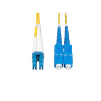 Produktbild för StarTech.com 7m (23ft) LC to SC (UPC) OS2 Single Mode Duplex Fiber Optic Cable, 9/125µm, Laser Optimized, 10G, Bend Insensitive, Low Insertion Loss - LSZH Fiber Patch Cord (SMLCSC-OS2-7M) - patch-kabel - 7 m - 7 m - gul