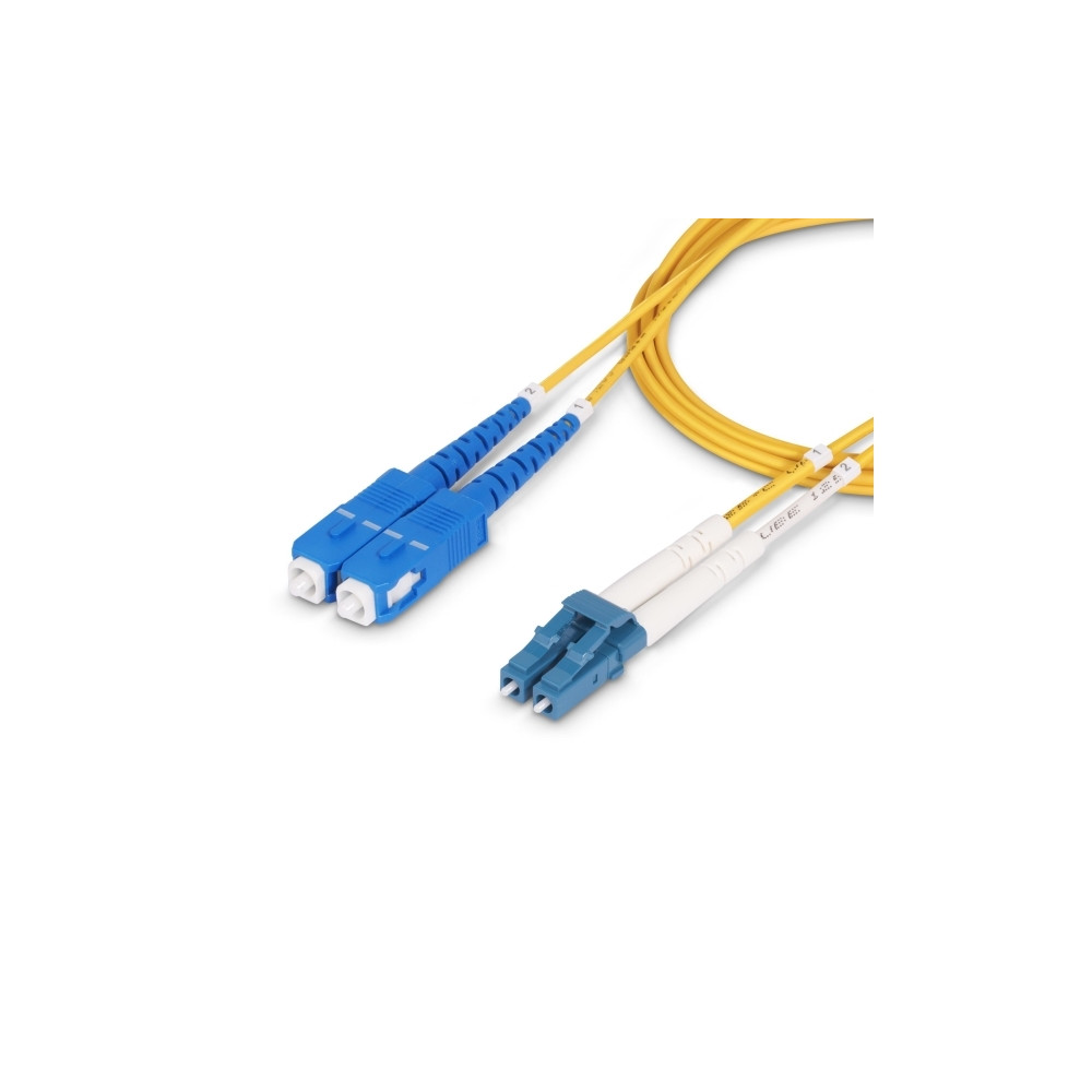 Produktbild för StarTech.com 7m (23ft) LC to SC (UPC) OS2 Single Mode Duplex Fiber Optic Cable, 9/125µm, Laser Optimized, 10G, Bend Insensitive, Low Insertion Loss - LSZH Fiber Patch Cord (SMLCSC-OS2-7M) - patch-kabel - 7 m - 7 m - gul