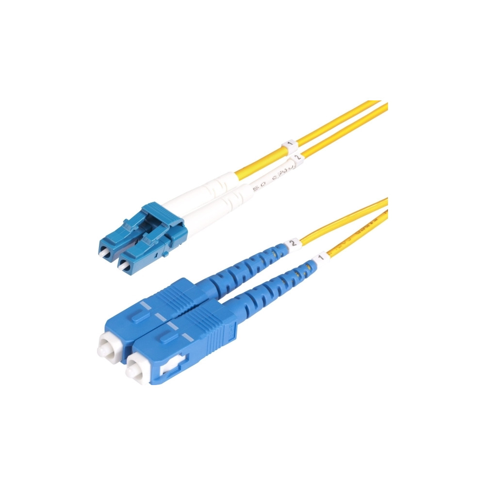 Produktbild för StarTech.com 7m (23ft) LC to SC (UPC) OS2 Single Mode Duplex Fiber Optic Cable, 9/125µm, Laser Optimized, 10G, Bend Insensitive, Low Insertion Loss - LSZH Fiber Patch Cord (SMLCSC-OS2-7M) - patch-kabel - 7 m - 7 m - gul