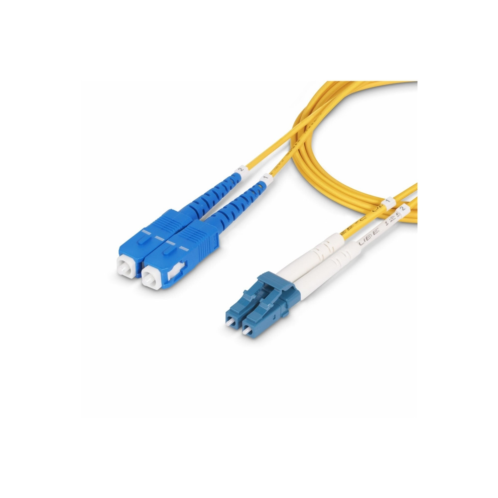 Produktbild för StarTech.com 7m (23ft) LC to SC (UPC) OS2 Single Mode Duplex Fiber Optic Cable, 9/125µm, Laser Optimized, 10G, Bend Insensitive, Low Insertion Loss - LSZH Fiber Patch Cord (SMLCSC-OS2-7M) - patch-kabel - 7 m - 7 m - gul