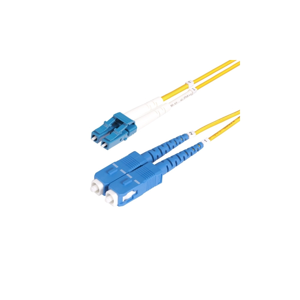 Produktbild för StarTech.com 7m (23ft) LC to SC (UPC) OS2 Single Mode Duplex Fiber Optic Cable, 9/125µm, Laser Optimized, 10G, Bend Insensitive, Low Insertion Loss - LSZH Fiber Patch Cord (SMLCSC-OS2-7M) - patch-kabel - 7 m - 7 m - gul