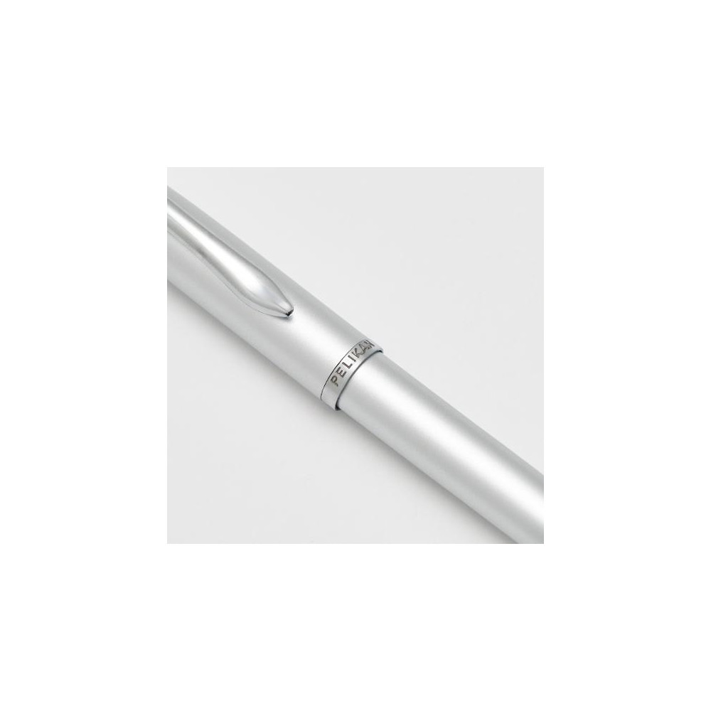 Produktbild för Kulpenna Pelikan Jazz Noble silv 1mm blå