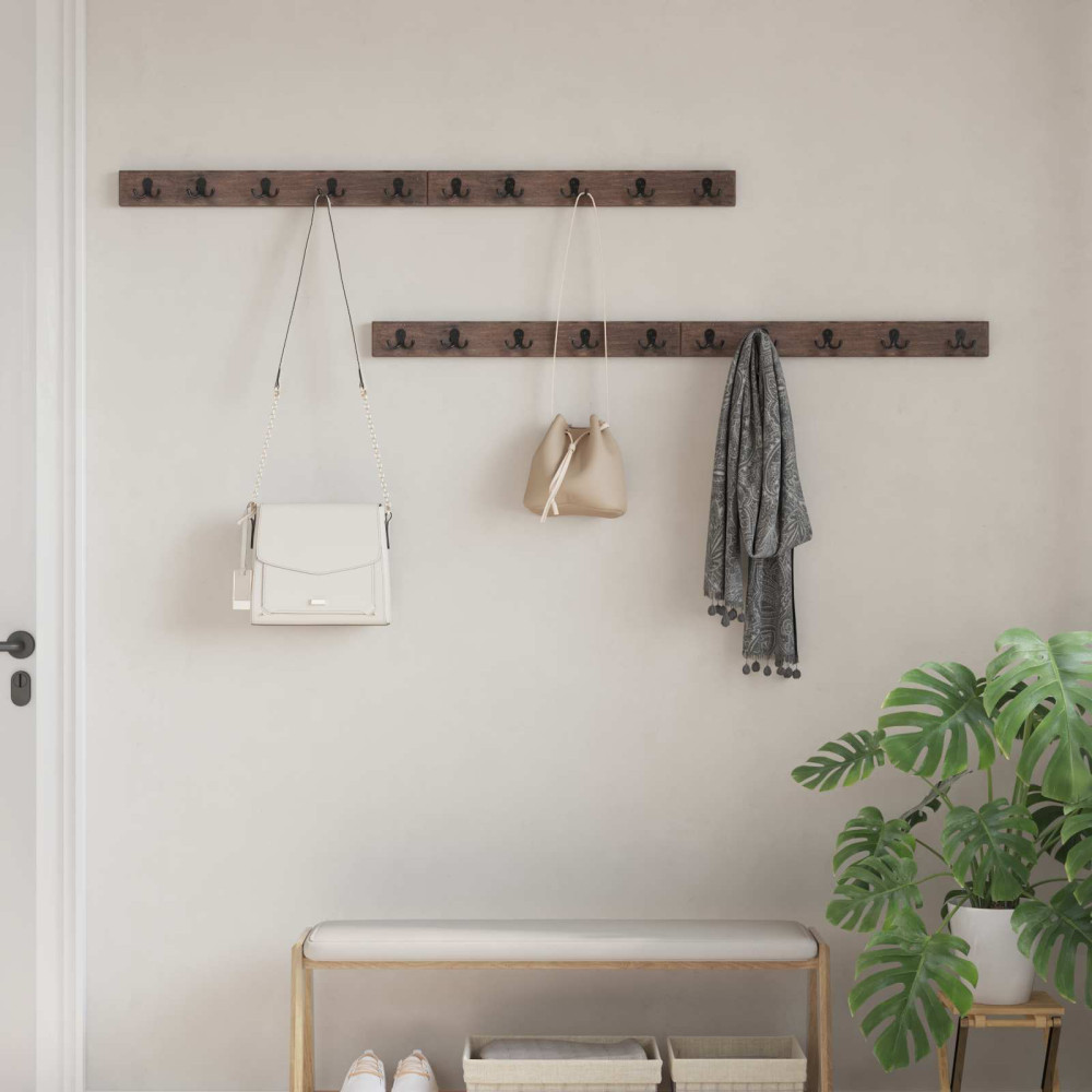 Produktbild för Hanger Brun 60 x 7 x 8 cm Solid återvunnen trä