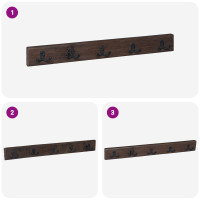 Produktbild för Hanger Brun 60 x 7 x 8 cm Solid återvunnen trä
