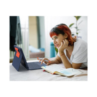 Produktbild för Logitech Rugged Combo 3 Touch for Education - tangentbord och foliefodral - med pekdyna - QWERTZ - tysk - klassisk blå Inmatningsenhet