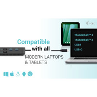 Produktbild för i-Tec - dockningsstation - USB-C / Thunderbolt 3/USB4 - 2 x DP, HDMI - 1GbE