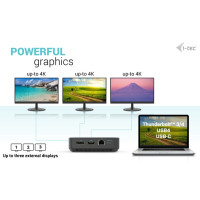 Produktbild för i-Tec - dockningsstation - USB-C / Thunderbolt 3/USB4 - 2 x DP, HDMI - 1GbE