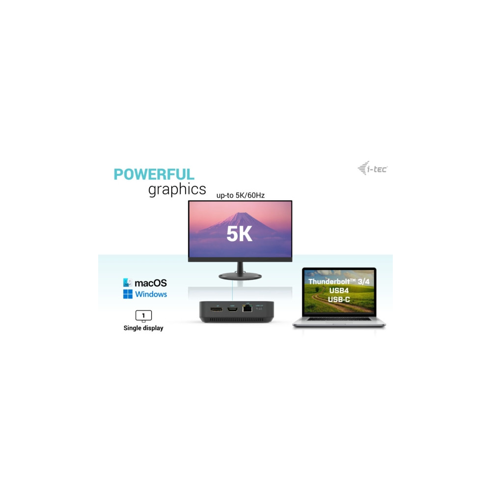 Produktbild för i-Tec - dockningsstation - USB-C / Thunderbolt 3/USB4 - 2 x DP, HDMI - 1GbE