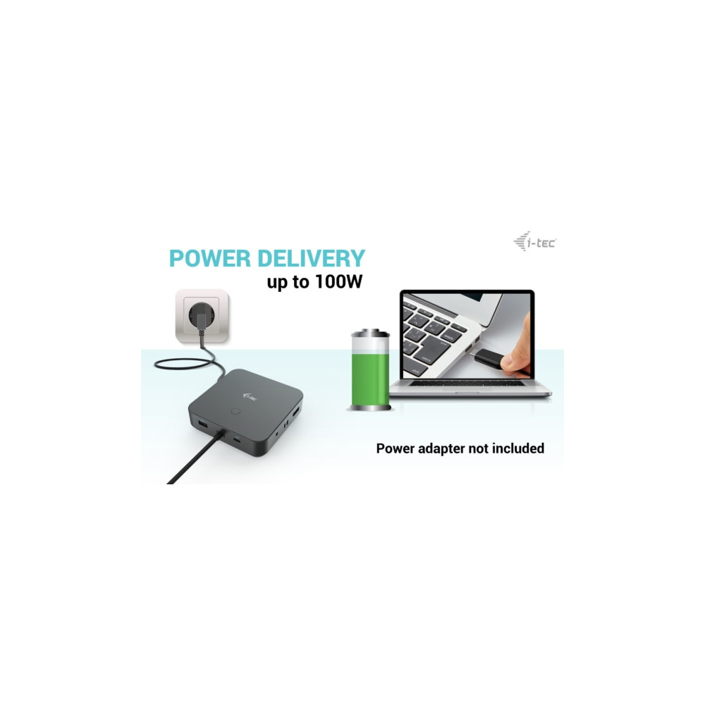Produktbild för i-Tec - dockningsstation - USB-C / Thunderbolt 3/USB4 - 2 x DP, HDMI - 1GbE
