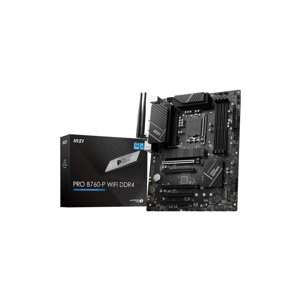 Produktbild för MSI PRO B760-P WIFI DDR4 - moderkort - ATX - LGA1700-uttag - B760