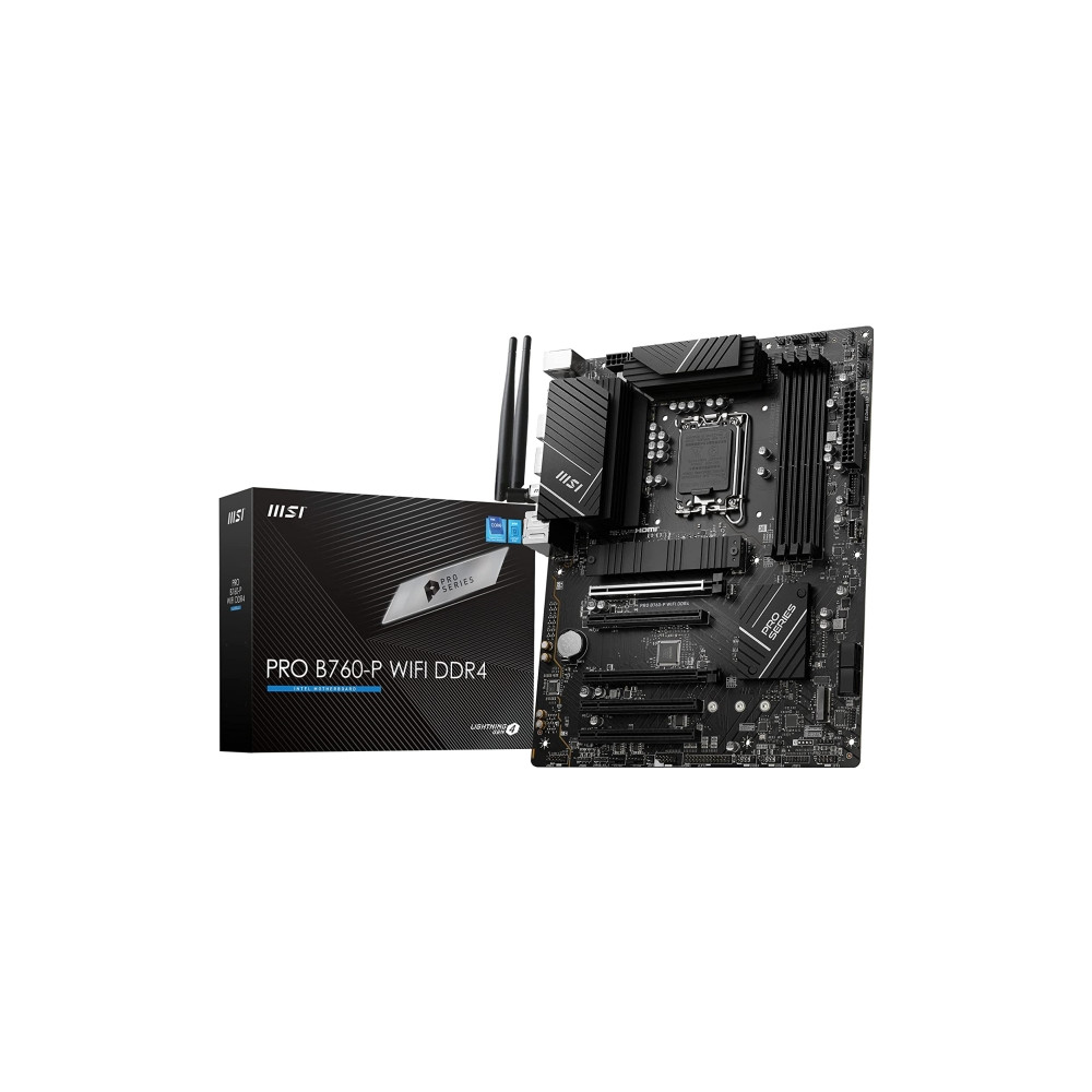 Produktbild för MSI PRO B760-P WIFI DDR4 - moderkort - ATX - LGA1700-uttag - B760