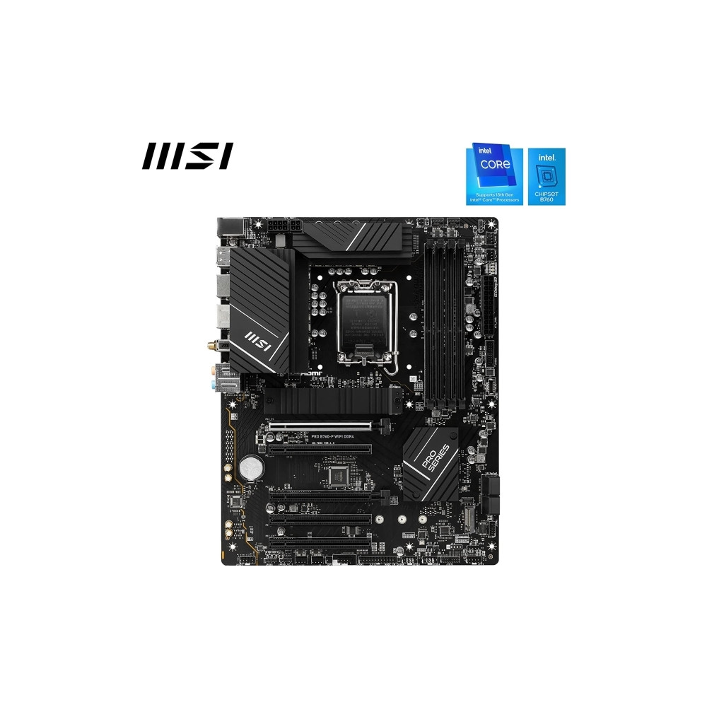 Produktbild för MSI PRO B760-P WIFI DDR4 - moderkort - ATX - LGA1700-uttag - B760