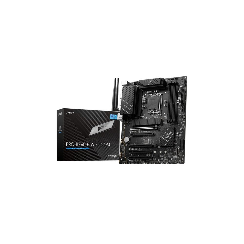 Produktbild för MSI PRO B760-P WIFI DDR4 - moderkort - ATX - LGA1700-uttag - B760