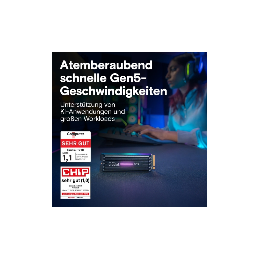 Produktbild för Crucial T710 - SSD - 4 TB - PCI Express 5.0 (NVMe)
