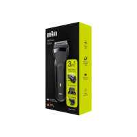 Produktbild för Braun Series 3 300BT, Roterande rakhuvud, Svart, Knappar, 1...