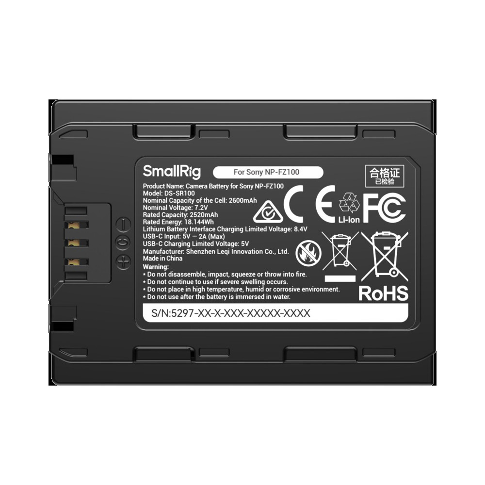 Produktbild för SmallRig 5297 USB-C Camera Battery with Power Display for Sony NP-FZ100