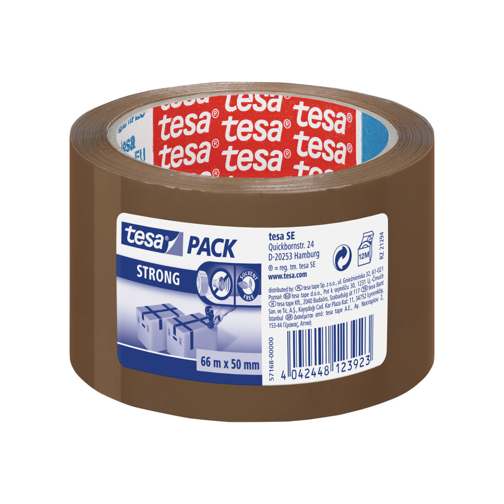 Produktbild för Tesapack Strong förpackningstejp - 50 mm x 66 m - brun