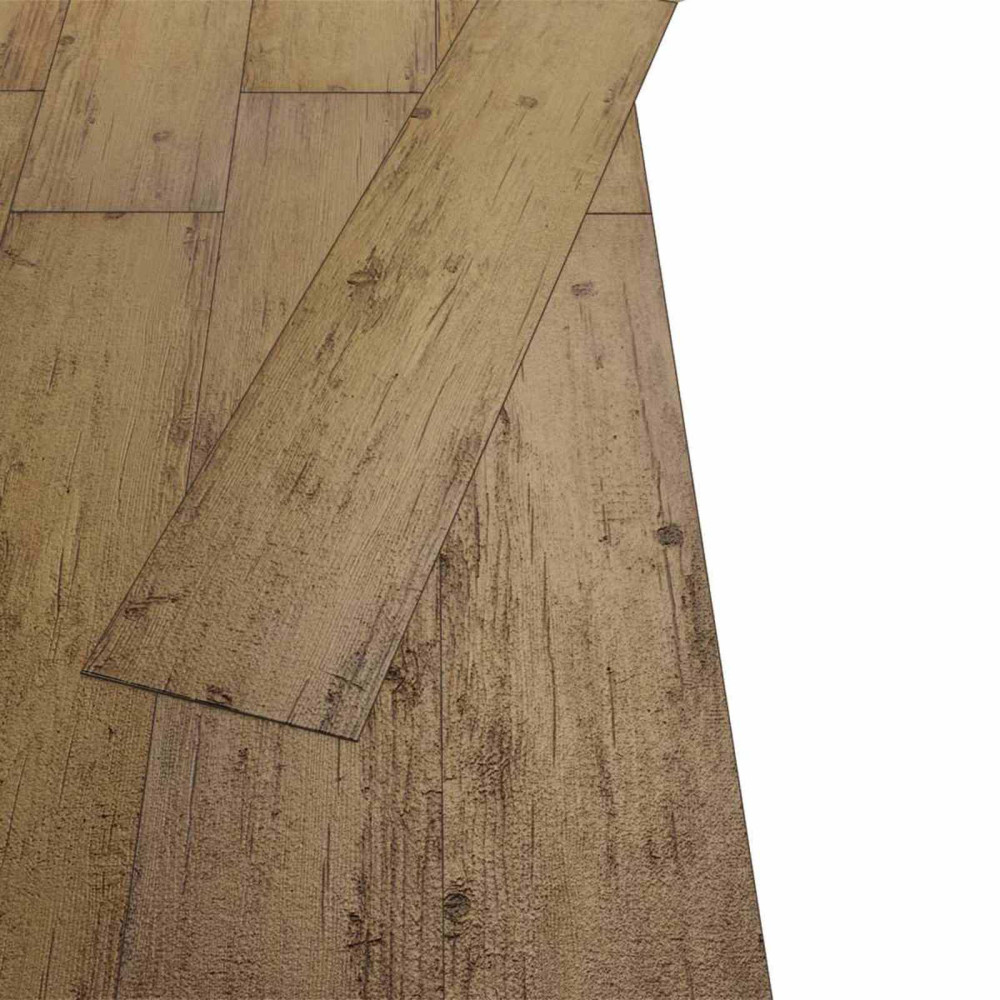 Produktbild för Golvplankor 18 pcs Valnöt Brun 5,26 m² PVC