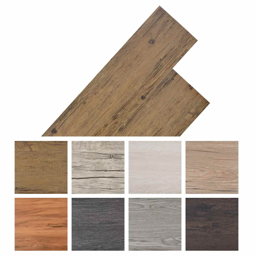 Produktbild för Golvplankor 18 pcs Valnöt Brun 5,26 m² PVC