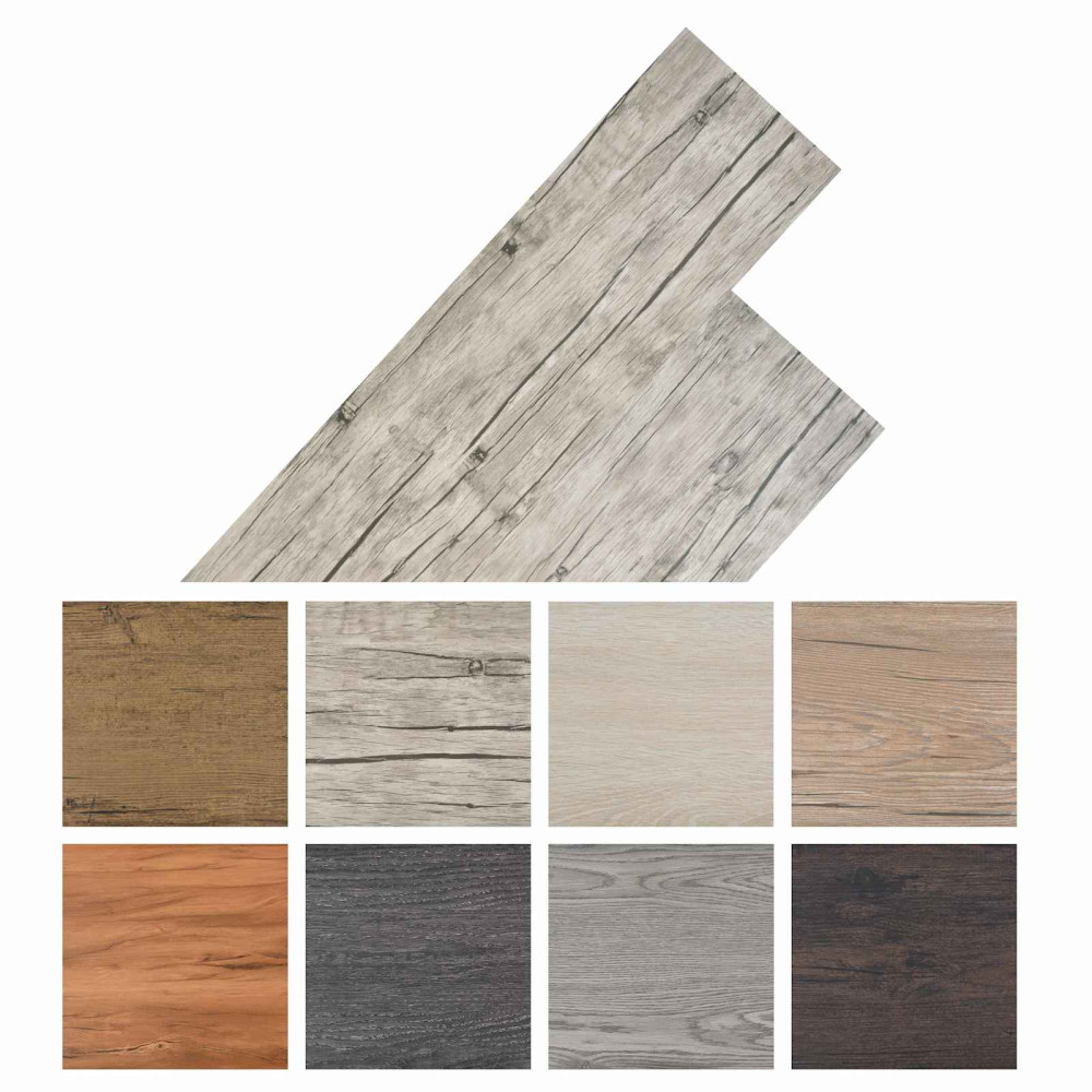 Produktbild för Golvplankor 18 pcs Grå 5,26 m² PVC