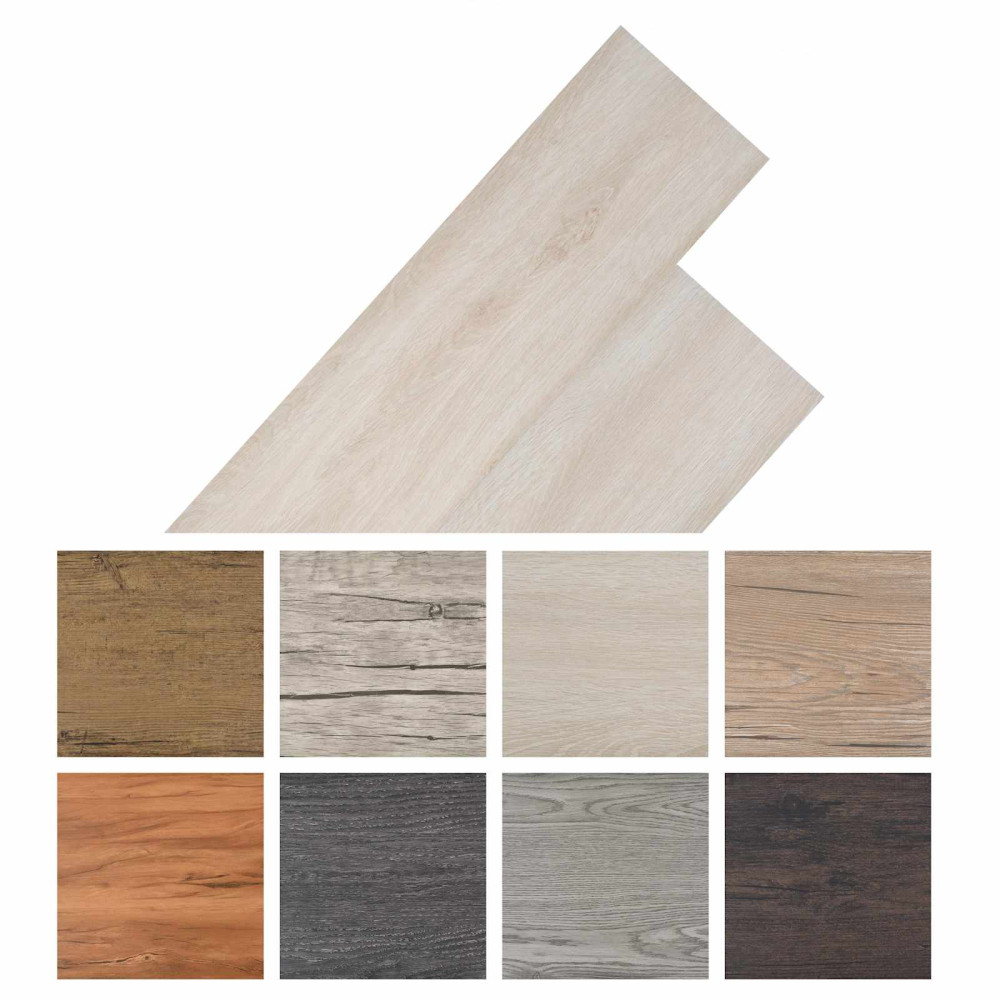 Produktbild för Golvplankor 18 pcs Vit 5,26 m² PVC