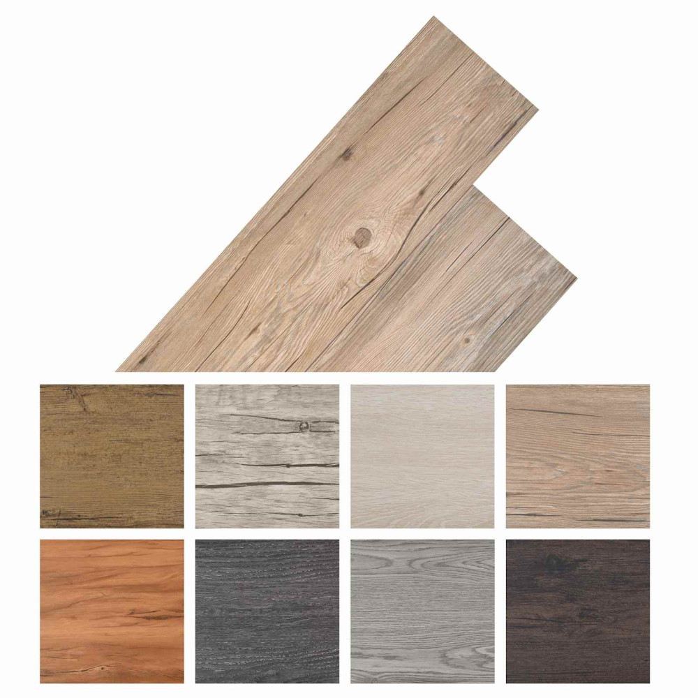Produktbild för Golvplankor 18 pcs Brun 5,26 m² PVC