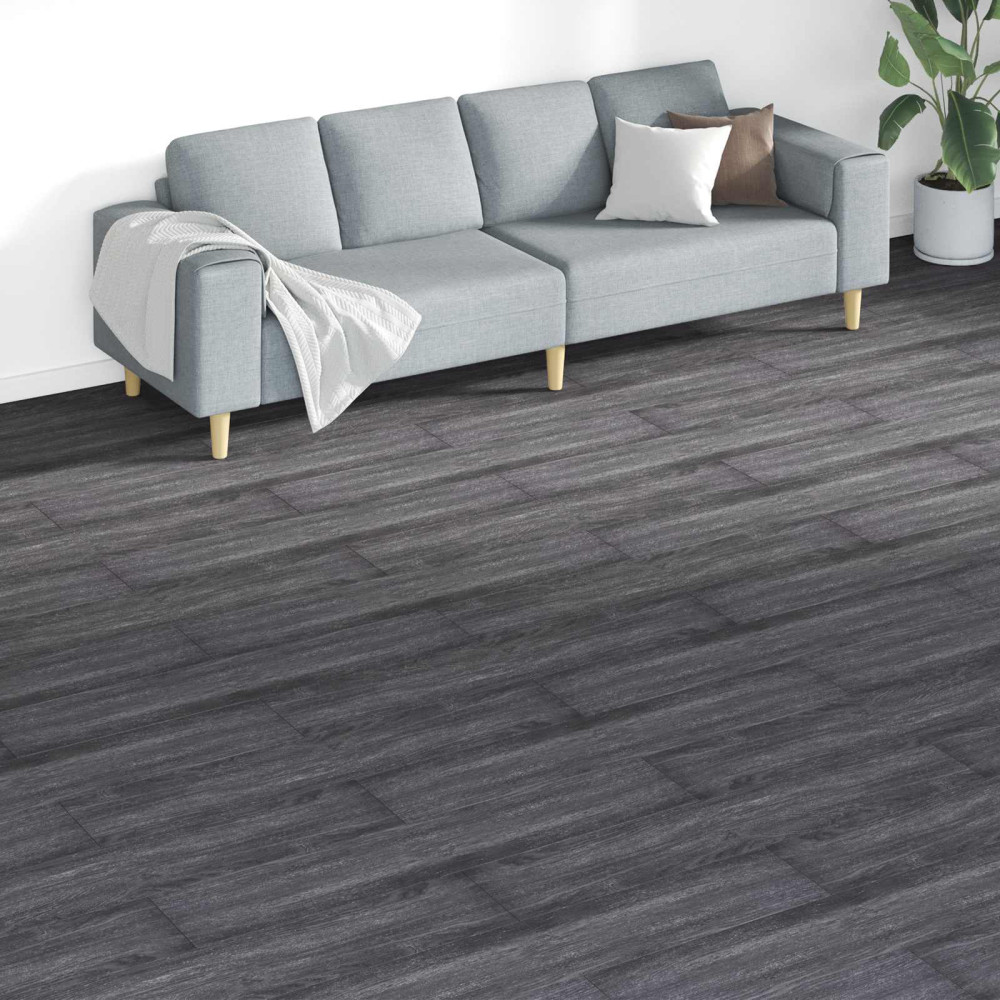 Produktbild för Golvplankor 18 pcs Svart och Vitt 5,26 m² PVC