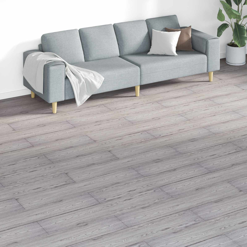 Produktbild för Golvplankor 18 pcs Mörkgrå 5,26 m² PVC