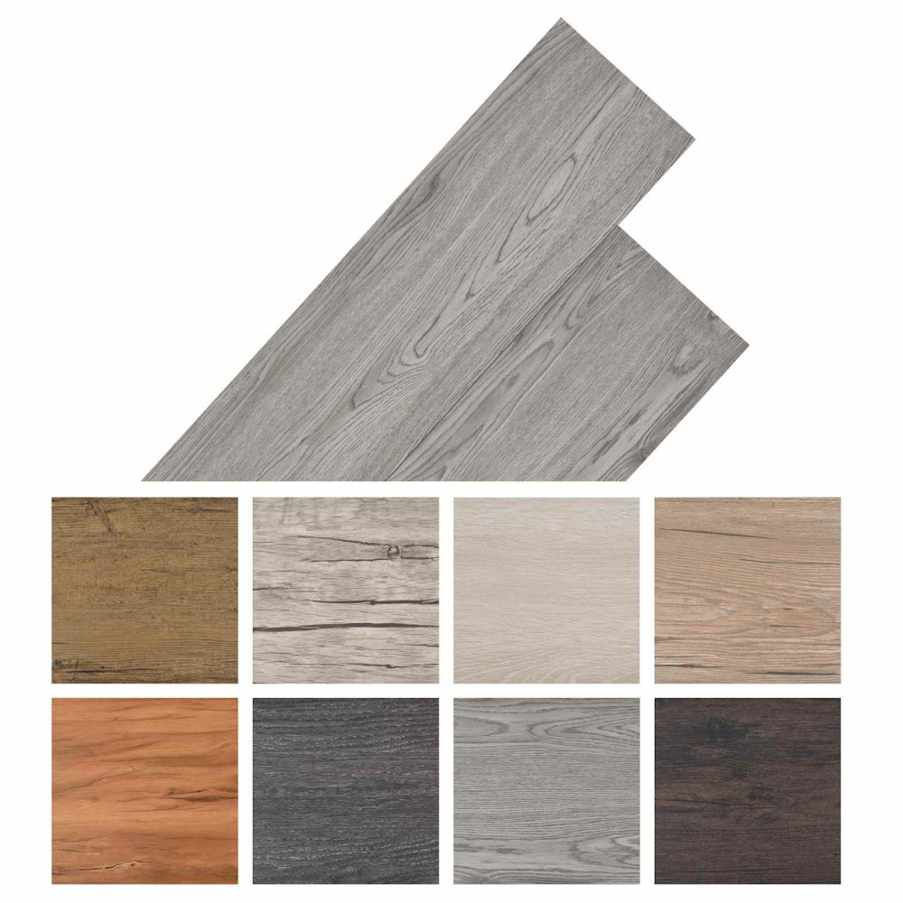 Produktbild för Golvplankor 18 pcs Mörkgrå 5,26 m² PVC