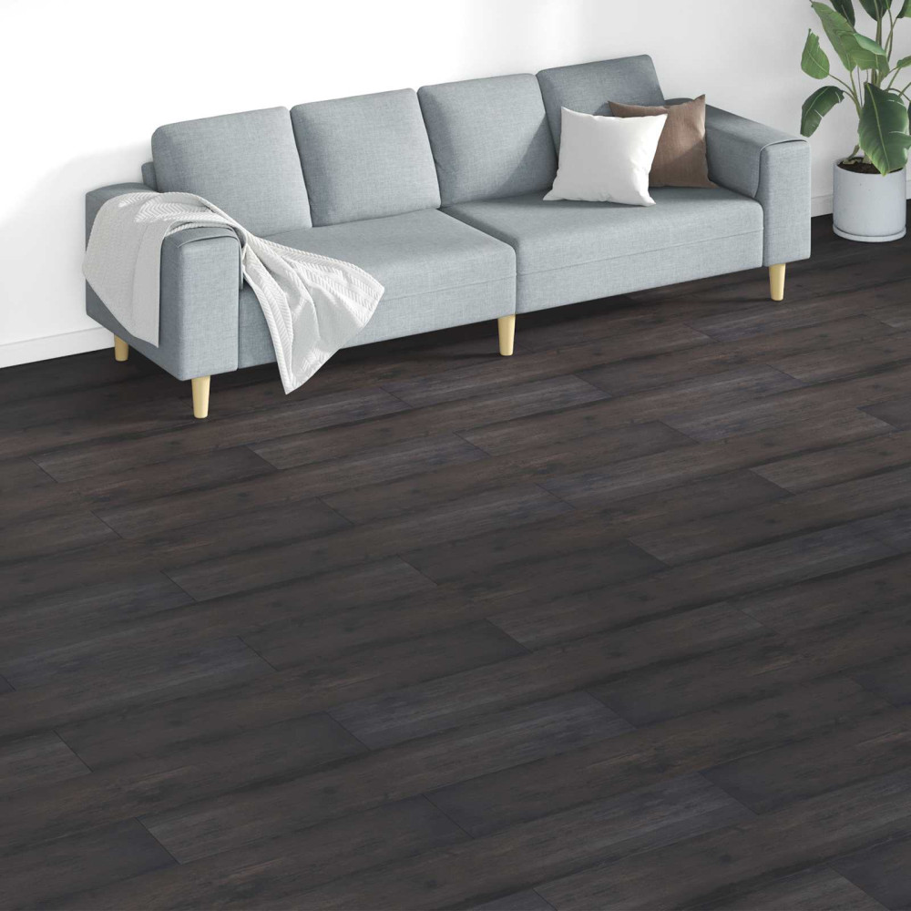 Produktbild för Golvplankor 18 pcs Mörkgrå 5,26 m² PVC