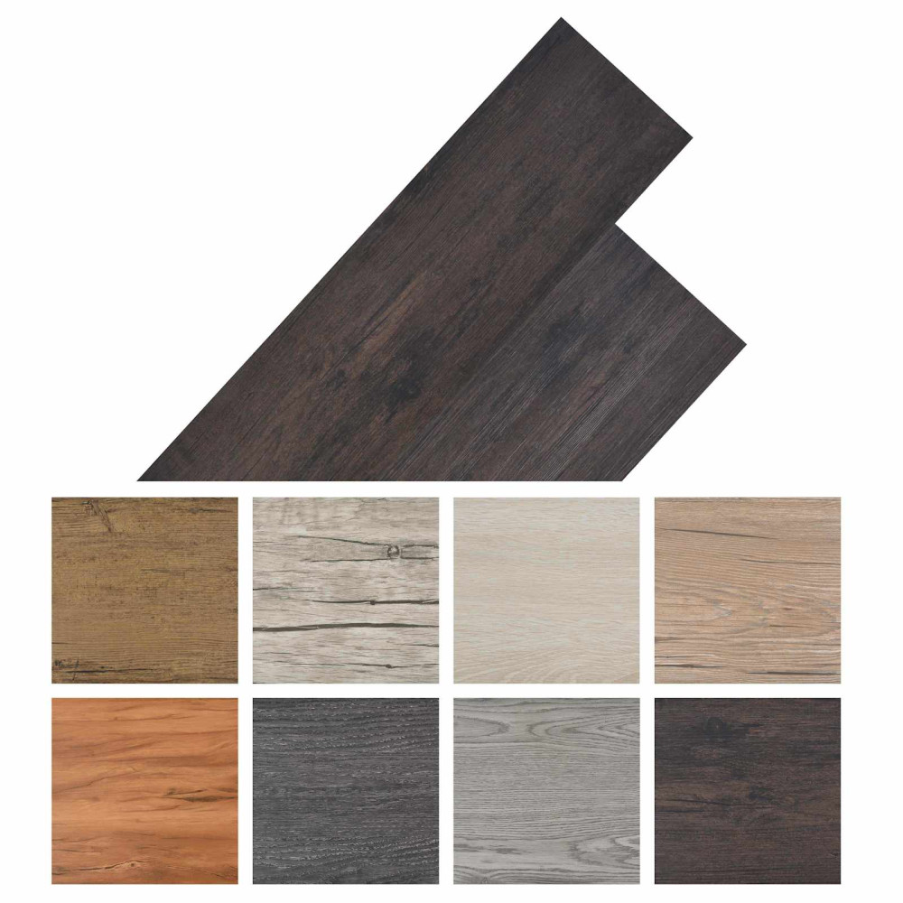 Produktbild för Golvplankor 18 pcs Mörkgrå 5,26 m² PVC