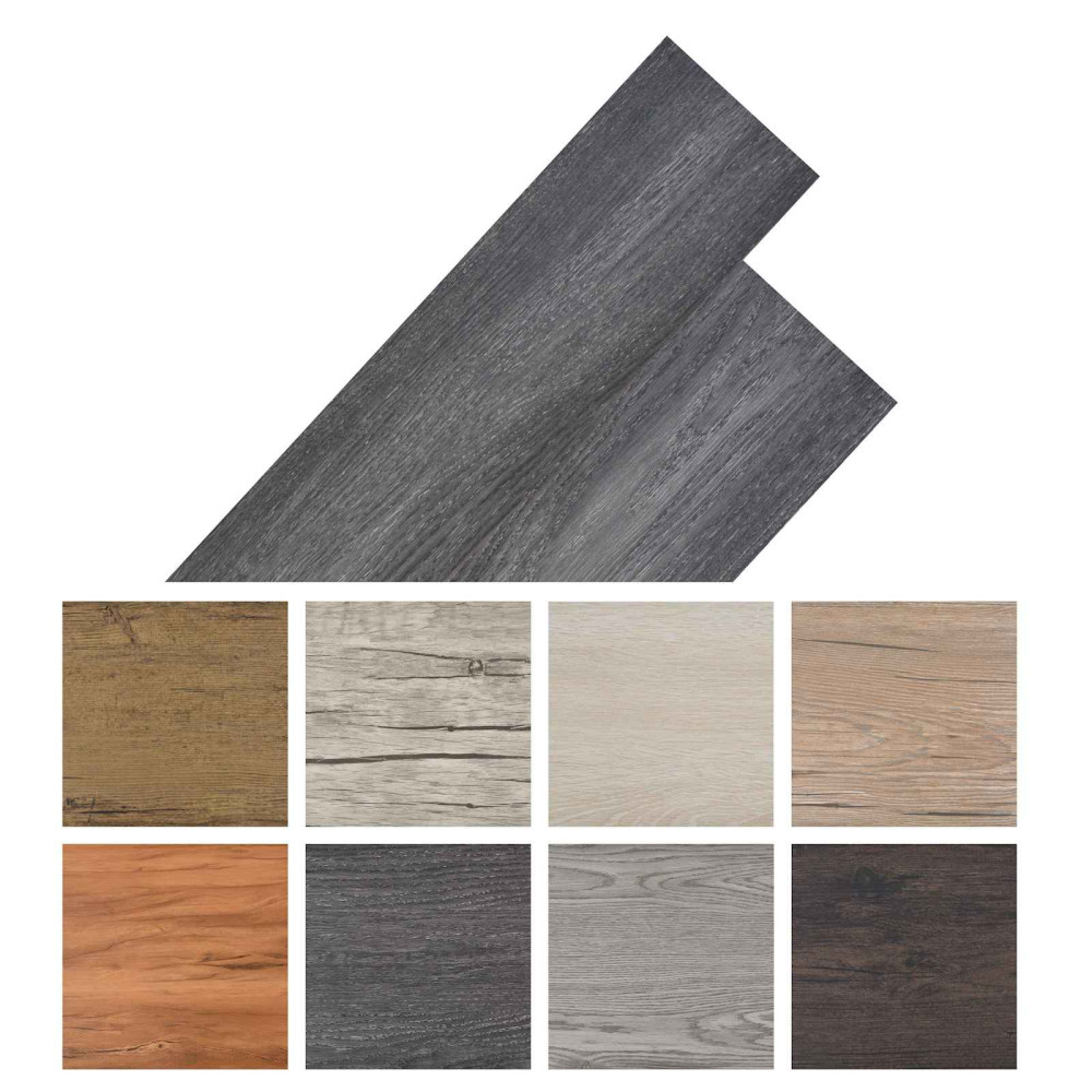 Produktbild för Golvplankor 36 pcs Svart och Vitt 5,02 m² PVC