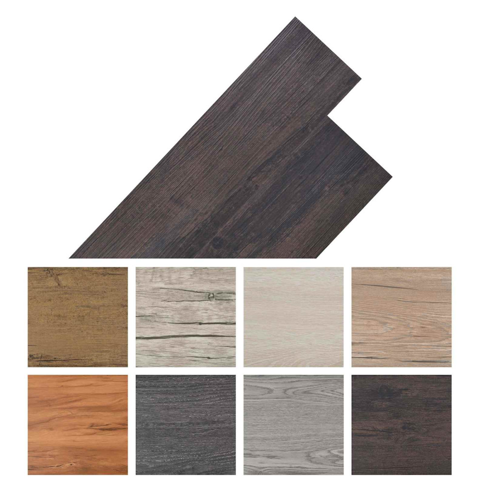 Produktbild för Golvplankor 36 pcs Mörkbrun 5,02 m² PVC