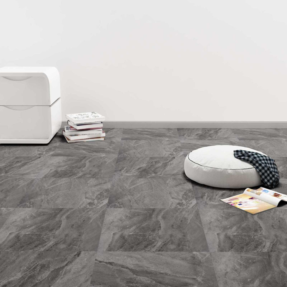 Produktbild för Golvplankor 5,11 m² 55 pcs PVC Svart och Vitt