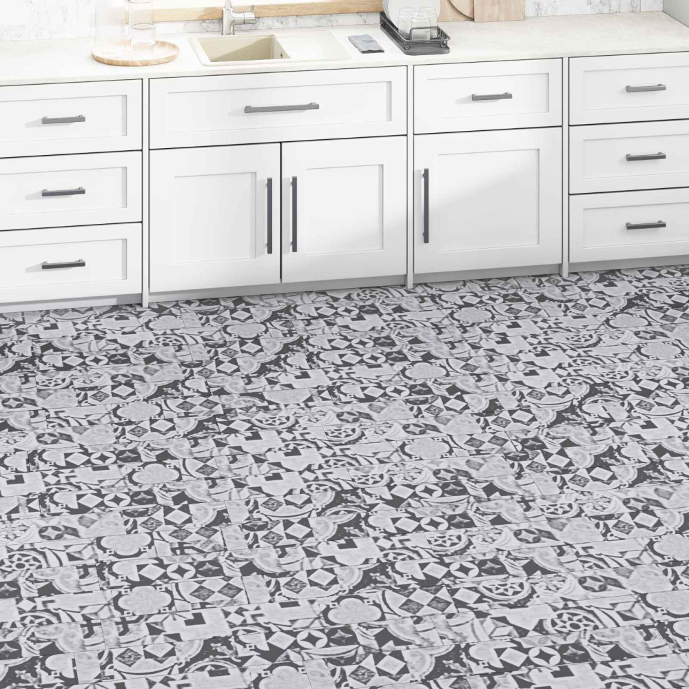 Produktbild för Golvplankor 5,02 m² 36 pcs PVC Grått mönster
