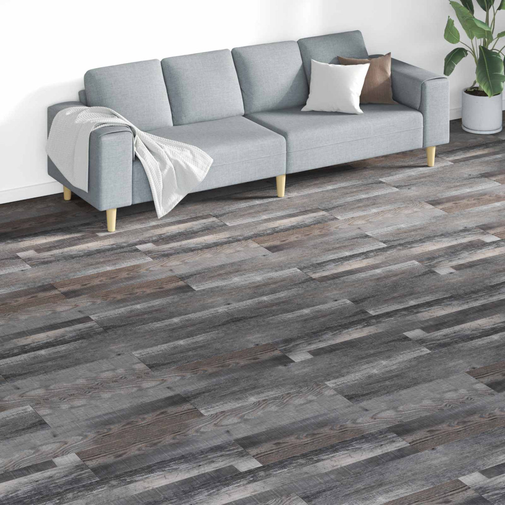 Produktbild för Golvplankor 18 pcs Grå 5,26 m² PVC