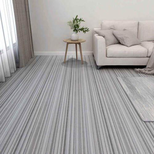 vidaXL Golvplankor 5,11 m² 55 pcs PVC Randigt