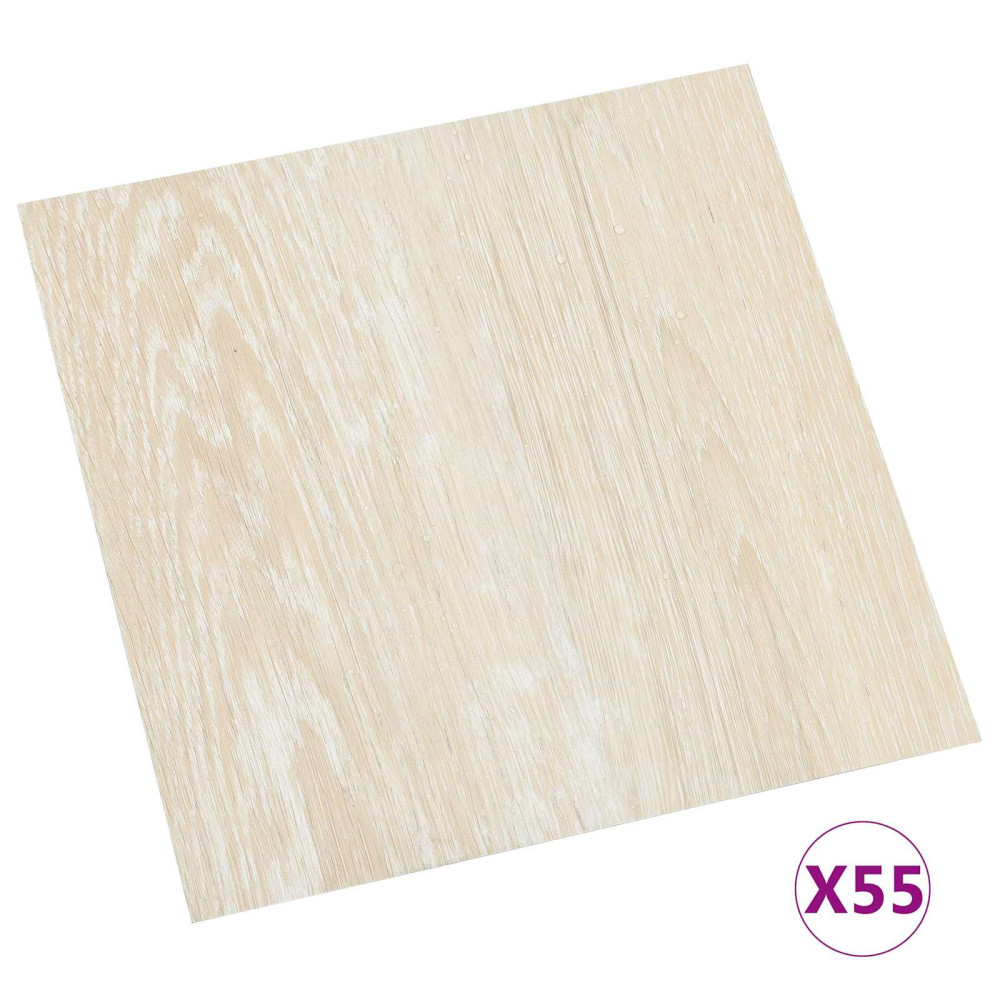 Produktbild för Golvplankor 5,11 m² 55 pcs PVC Vit och Beige