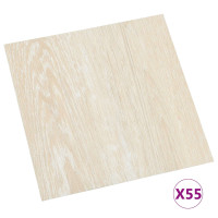 Produktbild för Golvplankor 5,11 m² 55 pcs PVC Vit och Beige