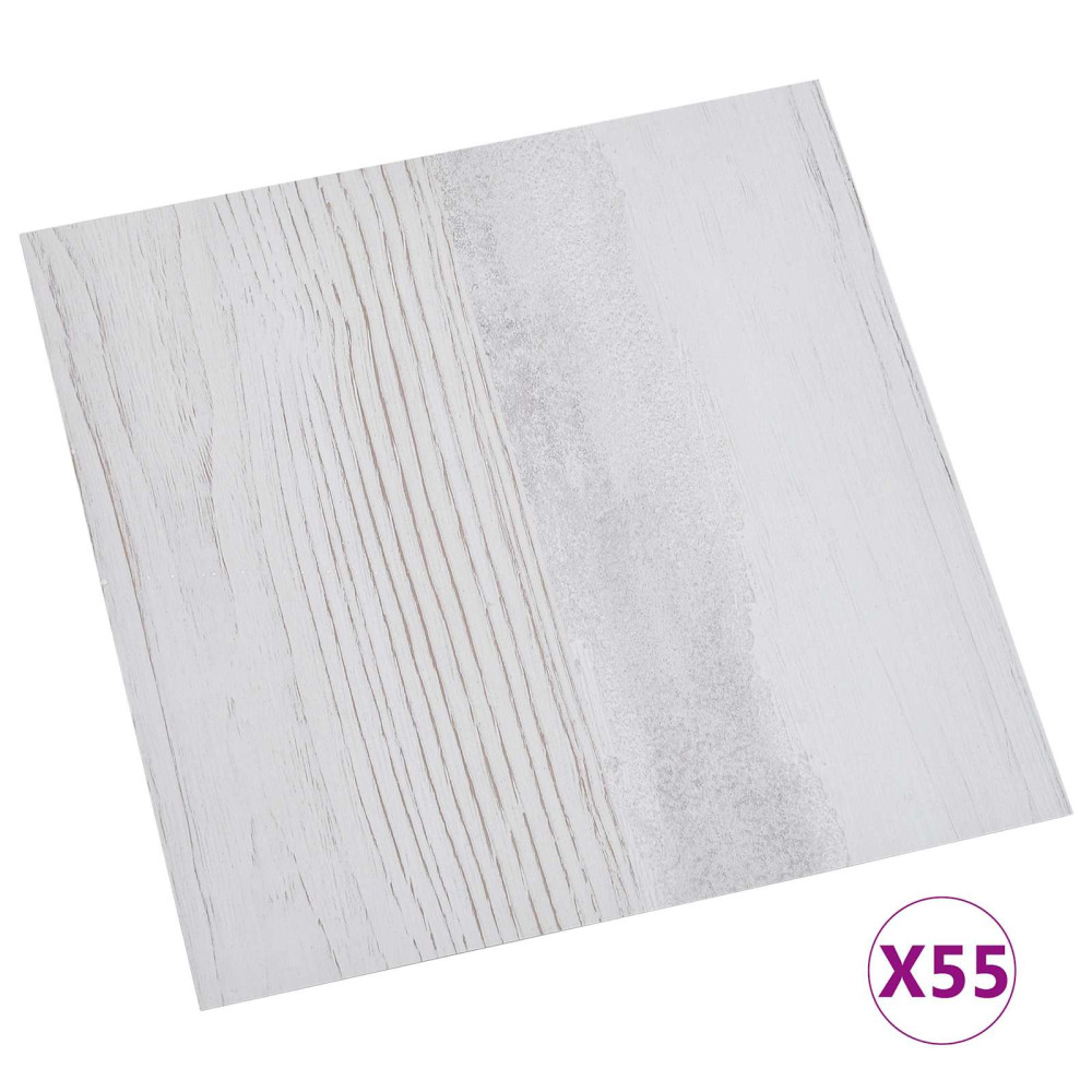 Produktbild för Golvplankor 5,11 m² 55 pcs PVC Vit och ljusgrå