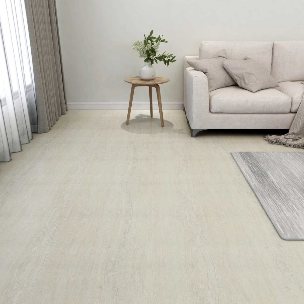 Produktbild för Golvplankor 5,11 m² 55 pcs PVC Gräddvit