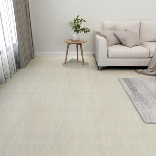 vidaXL Golvplankor 5,11 m² 55 pcs PVC Gräddvit