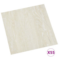 Produktbild för Golvplankor 5,11 m² 55 pcs PVC Gräddvit