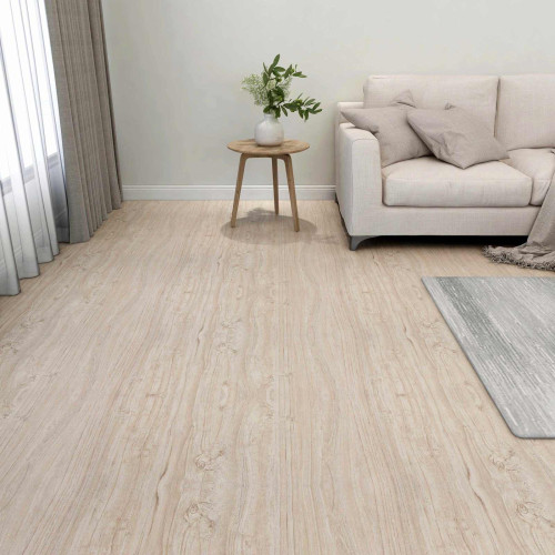 vidaXL Golvplankor 5,11 m² 55 pcs PVC Vit och Träfärg