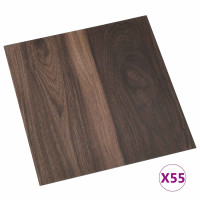 Produktbild för Golvplank 55 pcs Mörkbrun 5,11 m² PVC