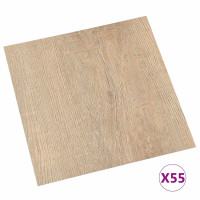 Produktbild för Golvplankor 5,11 m² 55 pcs PVC Ljusgrå, Mörkbrun