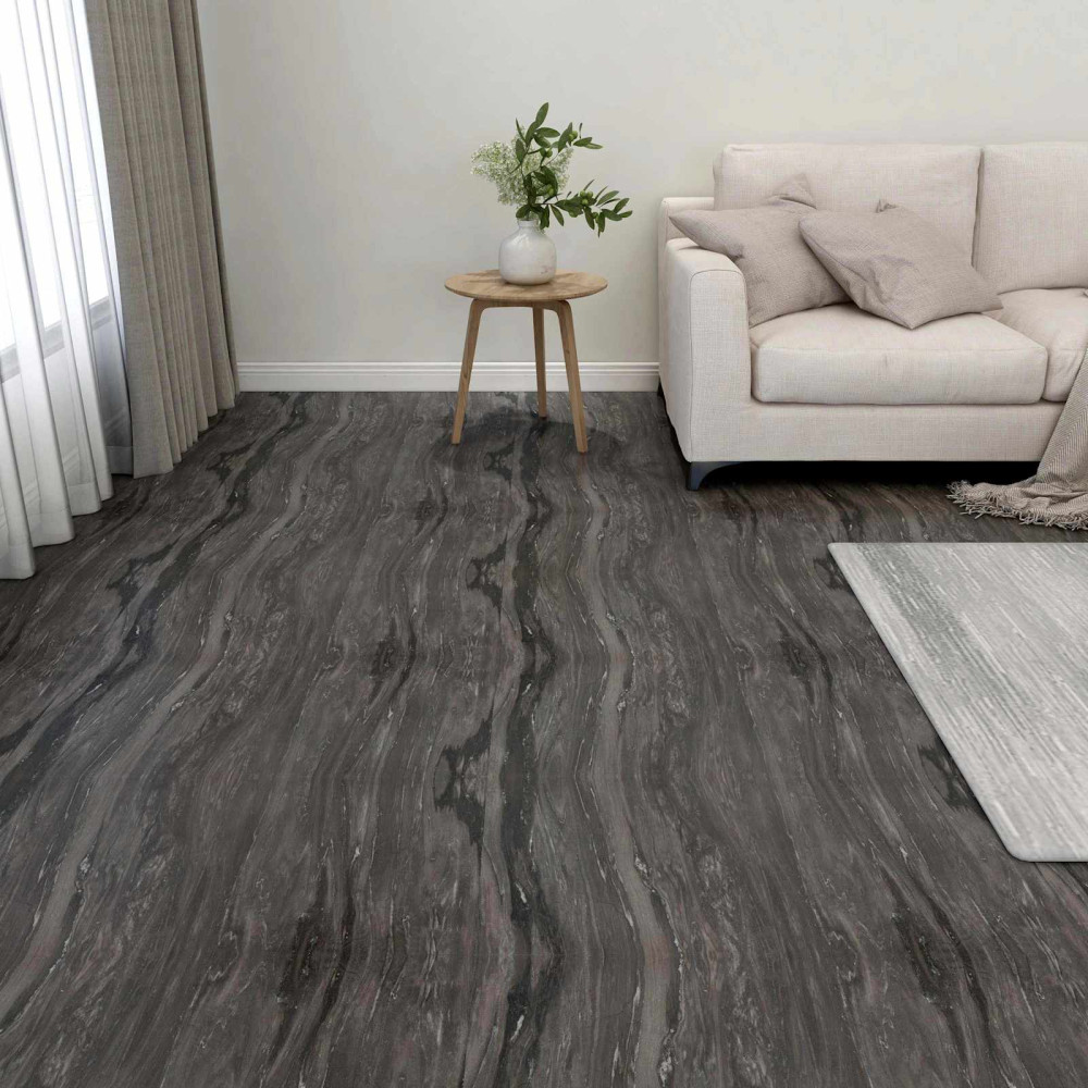 Produktbild för Golvplankor 55 pcs Mörkgrå 5,11 m² PVC